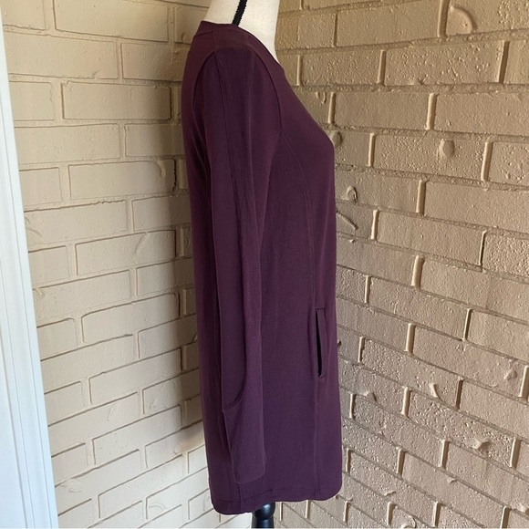 Athleta Balance Dress Spiced Cabernet Long Sleeve Size XS Pockets Modal Tencel - Picture 6 of 12